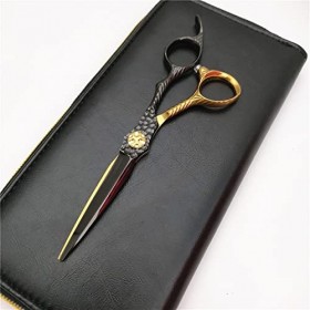 Kit de ciseaux de coupe de cheveux 440c acier 6 ciseaux or noir ciseaux de coupe de cheveux coupe de cheveux amincissant c