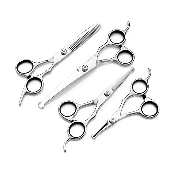 Ciseaux de coiffeur Outils de coupe de cheveux Mode Argent Ciseaux de coiffure pour animaux de compagnie Ensemble Ciseaux de 