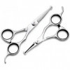 Ciseaux de coiffeur Outils de coupe de cheveux Mode Argent Ciseaux de coiffure pour animaux de compagnie Ensemble Ciseaux de 