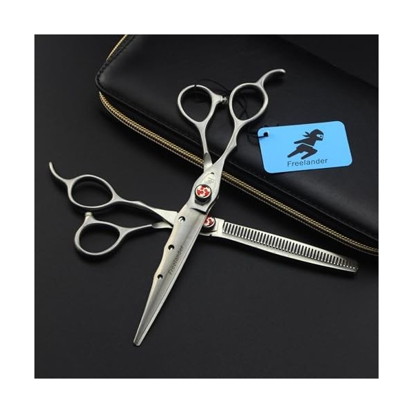 Ensemble de ciseaux à cheveux professionnels de 7 pouces pour gauchers, ciseaux amincissants/texturisants pour barbier/salon/