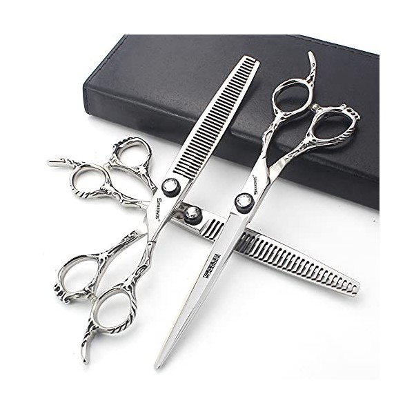 Ensemble de ciseaux de coiffure professionnels de 17,8 cm, ciseaux à motif délicat, ciseaux spéciaux pour coiffeur, ciseaux d