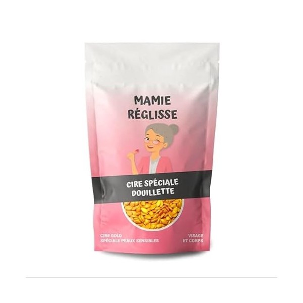 Cire Épilation Gold Spéciale Peaux Sensibles MAMIE RÉGLISSE 200g - 2 sachets + 1 Gratuit