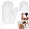 Lot de 2 gants exfoliants en nid dabeille pour le corps, la douche, le spa blanc 