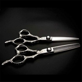 LIUSU Kit de Ciseaux pour Animaux de Compagnie, kit de Ciseaux de Coiffure Professionnel de 15,2 cm en Acier Inoxydable 7CR, 