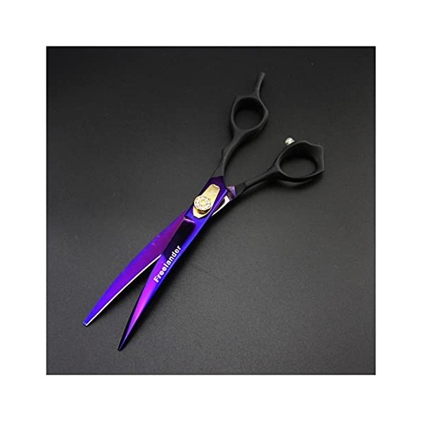 Ciseaux de coiffeur de 7.0 pouces, ciseaux incurvés à poignée noire, coiffeur professionnel, ciseaux de toilettage pour anima