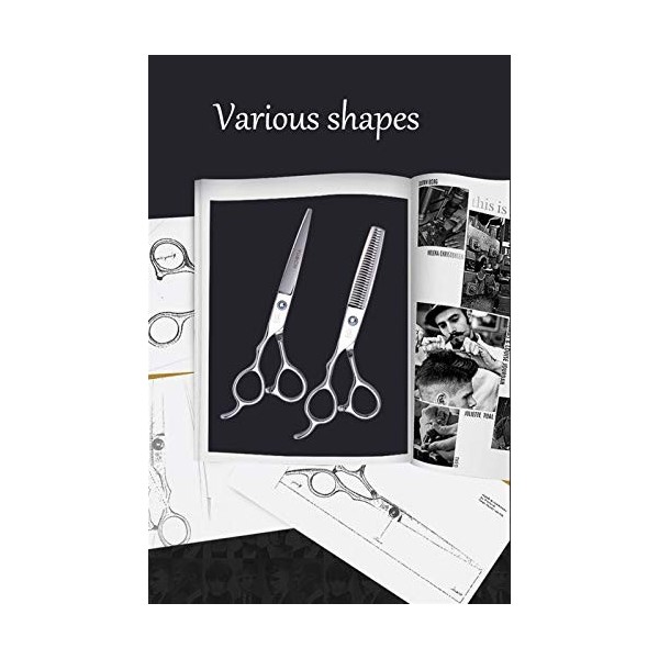 6.0 inch Left Hand Professional Barber，Hair Scissors for Left Hand - for Left-Handed Hairstylist 10pcs Set 