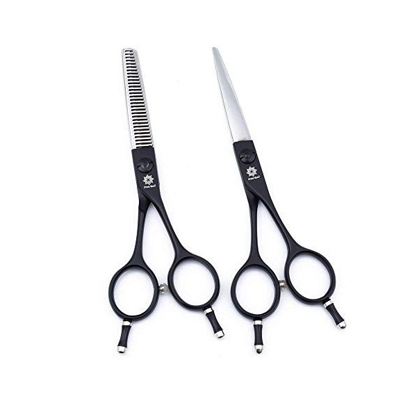 SEESEE.U 5,5 Pouces Professionnel Japon 440C Twin Tail Hair Cisors Set, Hair Cutting Scissors/Thinning Shears/Salon Razor Edg