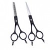 SEESEE.U 5,5 Pouces Professionnel Japon 440C Twin Tail Hair Cisors Set, Hair Cutting Scissors/Thinning Shears/Salon Razor Edg