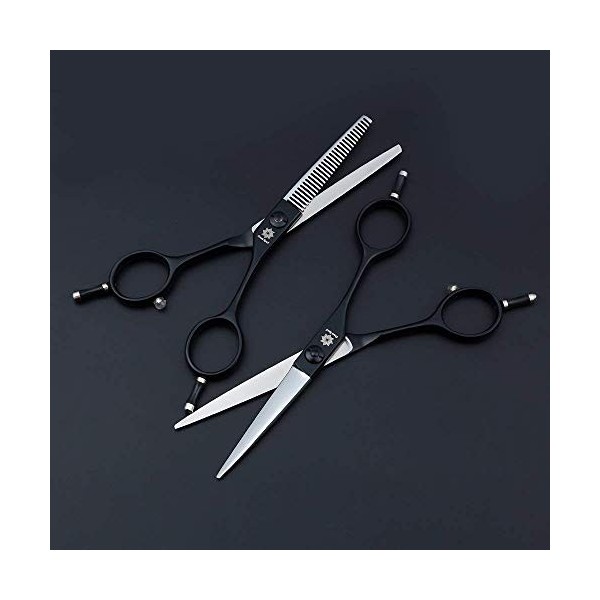 SEESEE.U 5,5 Pouces Professionnel Japon 440C Twin Tail Hair Cisors Set, Hair Cutting Scissors/Thinning Shears/Salon Razor Edg