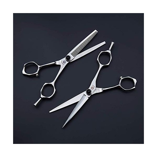 SEESEE.U 5,5 Pouces Ciseaux de Coupe de Cheveux Ciseaux et Salon de Coiffure barbier Outils de Bord de Rasoir Ensemble Ciseau