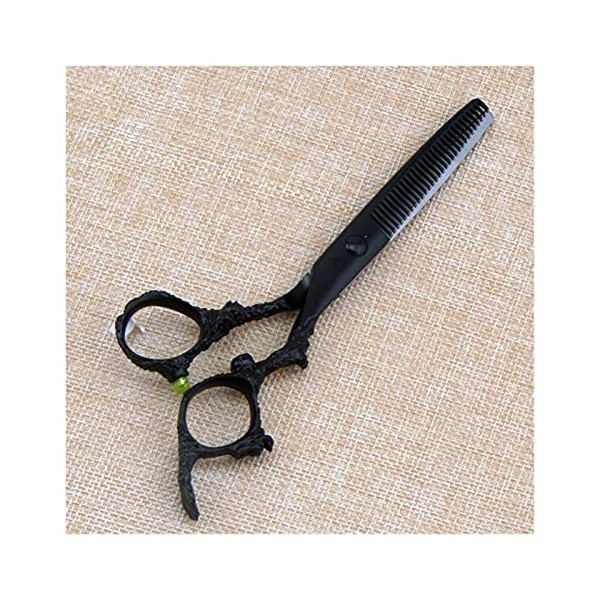 Ciseaux de coupe de cheveux Dragon noir de 14 cm et 15,2 cm, ciseaux de coiffure à coupe plate, ciseaux de coiffure couleur 