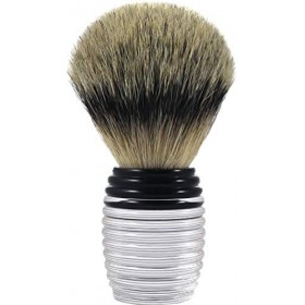 Hans Baier Exclusive Blaireau de rasage en acrylique transparent - Taille 5 - Rayures noires