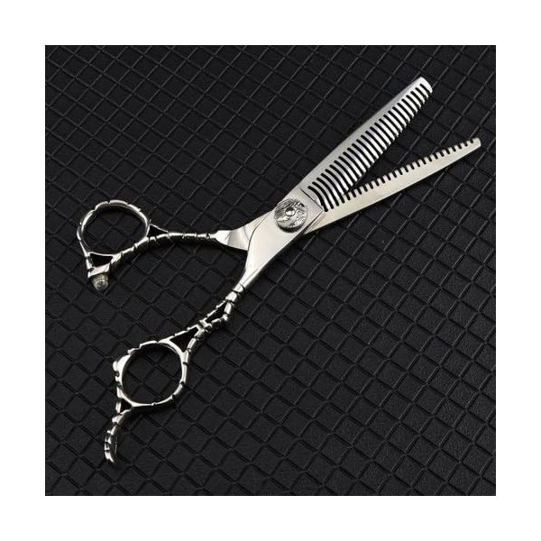 Ciseaux de coupe de cheveux, 15,2 cm professionnel japonais en acier 440C double dents 15% coupe cheveux ciseaux barbier cise