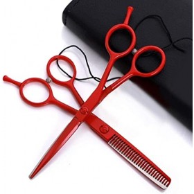Ciseaux de coupe de cheveux cisailles Kit de ciseaux professionnels pour cheveux cisailles plates ciseaux à dents couleur pei