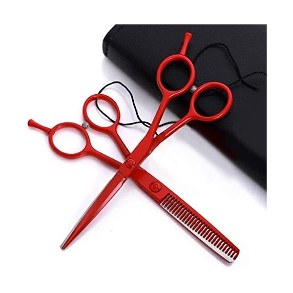 Ciseaux de coupe de cheveux cisailles Kit de ciseaux professionnels pour cheveux cisailles plates ciseaux à dents couleur pei