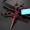 Ciseaux de coiffure professionnel 440c 6 pouces vin rouge coupe cheveux ciseaux coupe coiffeur coupe de cheveux amincissement