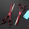 Ciseaux de coiffure professionnel 440c 6 pouces vin rouge coupe cheveux ciseaux coupe coiffeur coupe de cheveux amincissement