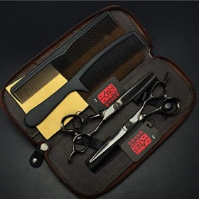 Kit de ciseaux pour animaux de compagnie, haut de gamme 6 pouces professionnel Japon ciseaux à cheveux ensemble de coupe de c