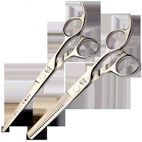 LIUSU Kit de Ciseaux pour Animaux de Compagnie, Ciseaux de Coiffure Professionnels 6,0 Pouces 440C Haute dureté Ciseaux à D