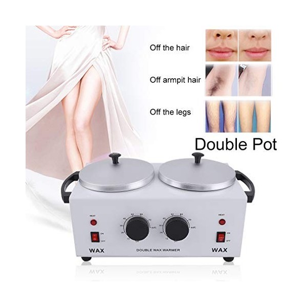 Olddreaming Double Pot de cire chauffante, spa cire chauffante, double pot, méthode dépilation électrique de la cire pour sa