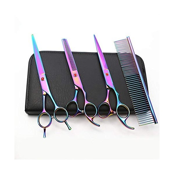 Minicocock Coloré Pet Bending Ciseaux 5 Piece, Set Haut de Gamme de Couleurs for Animaux Ciseaux de Coiffure Color : Colors 