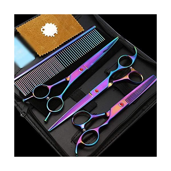 Minicocock Coloré Pet Bending Ciseaux 5 Piece, Set Haut de Gamme de Couleurs for Animaux Ciseaux de Coiffure Color : Colors 