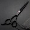 Ciseaux de coiffeur ciseaux de coiffure professionnel main gauche 5,5 pouces ciseaux de coupe de cheveux noirs ensemble coupe