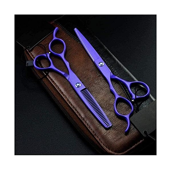 Ciseaux de coiffeur 6 et 5,5 pouces Voilet Cut Ciseaux à cheveux Set Coupe Barber Ciseaux amincissants Ciseaux de coiffure