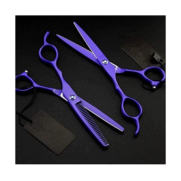 Ciseaux de coiffeur 6 et 5,5 pouces Voilet Cut Ciseaux à cheveux Set Coupe Barber Ciseaux amincissants Ciseaux de coiffure