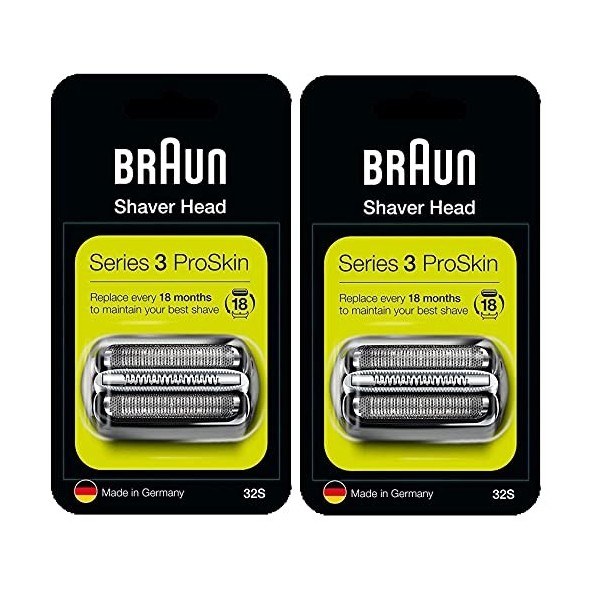 Braun 32S Series 3 Shaver Foil and Cutter Head Remplacement, 2 Count by Braun