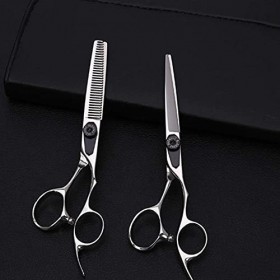 Ciseaux de barbier et de coiffure haut de gamme de 6 pouces, ciseaux à dents plates, couteau amincissant, ciseaux à frange