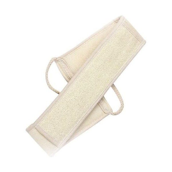 AKAZI Serviette exfoliante Épurateur de Dos en luffa avec poignée pour Douche et Bain Brosse exfoliante Longue Double Face po