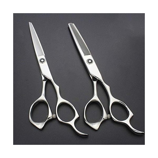 GaoF Ensemble de Coupe de Cheveux Professionnel pour Coiffeur de 6 Pouces, Tondeuse à Cheveux en Forme dépée, Ciseaux Plats 