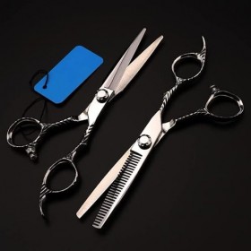 Ciseaux de coupe de cheveux, 6 pouces professionnels 440c ciseaux de cheveux en acier coupe outils de ciseaux de coiffeur cou