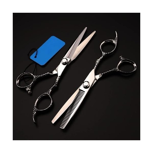 Ciseaux de coupe de cheveux, 6 pouces professionnels 440c ciseaux de cheveux en acier coupe outils de ciseaux de coiffeur cou