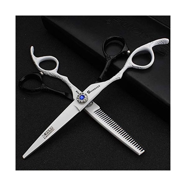 HIJIN Main Gauche Barber Ciseaux Set, en Acier Inoxydable 6,0 Pouces Ciseaux Coiffure Coupe De Cheveux Kit, Barbers Gaucher O