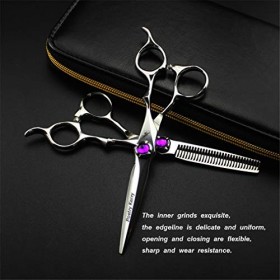 HIJIN Couper Les Cheveux Ciseaux Set, 440C Inoxydable Professional Barber Cisailles Kit, Salon De Coiffure, Travailleurs, Bar