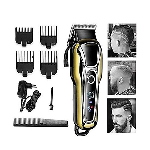 QZH Tondeuse à Barbe Tondeuse à Cheveux, Tondeuse à Cheveux Rechargeable pour Hommes Tondeuses sans Fil Professionnelles Kit 