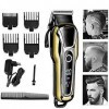 QZH Tondeuse à Barbe Tondeuse à Cheveux, Tondeuse à Cheveux Rechargeable pour Hommes Tondeuses sans Fil Professionnelles Kit 