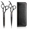 XINGYU Ciseaux à Cheveux en Acier Inoxydable Barber Salon Hair Tools Band Black Pack 2Pcs