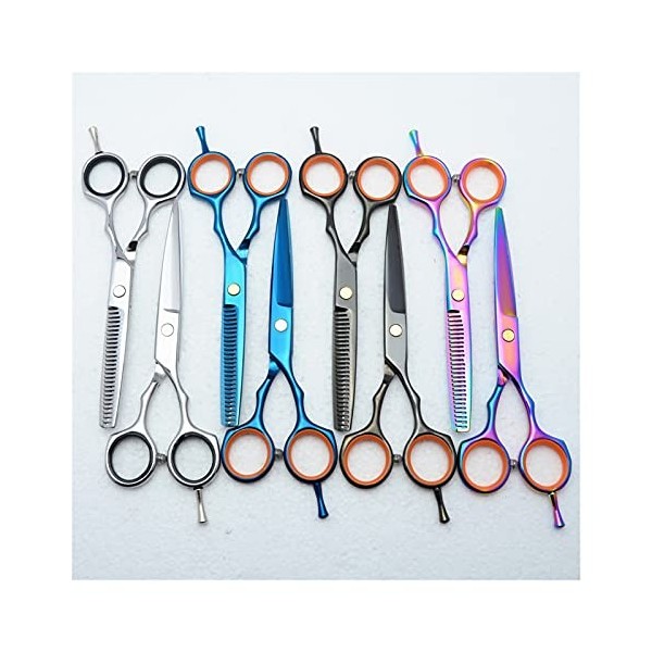 Ciseaux à cheveux, ciseaux de coupe, ciseaux à effiler, outils de coiffure couleur : coupe, ajouter un étui L amincissemen