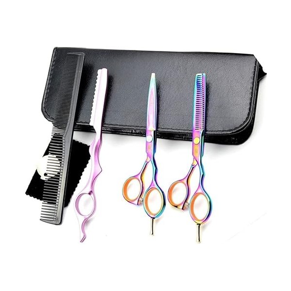 Ciseaux de coiffure, ensemble de combinaison de ciseaux de coiffeur Kit de ciseaux de cheveux coupe nette et précise pour sal