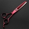 Ensemble de ciseaux à cheveux rouge vin de 6 pouces coupe makas ciseaux à cheveux amincissants ciseaux de coiffure
