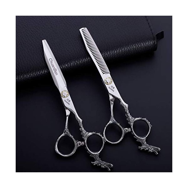 Ciseaux professionnels, 6,0 pouces Kit de ciseaux de coiffure professionnels Ciseaux amincissants pour coupe de cheveux en ac