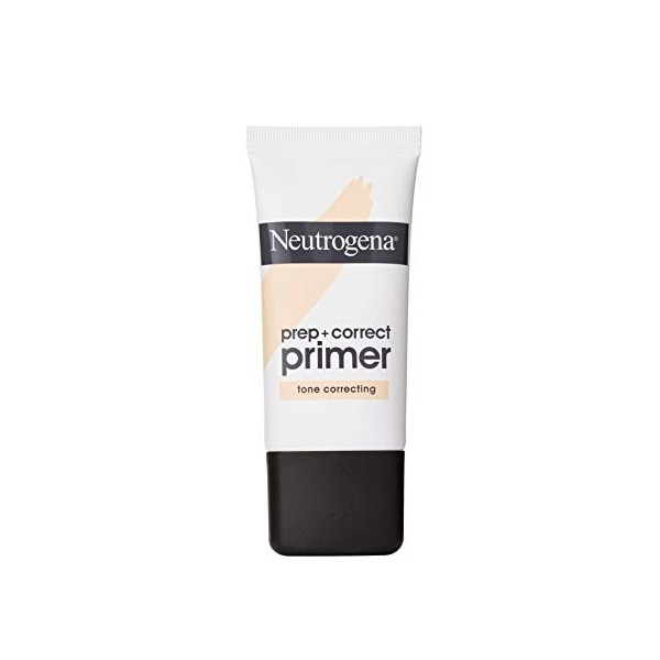 Neutrogena Prep + Correct Primer for Tone Correcting, Peach-Toned Makeup Primer with Seaweed Extract to Help Even Skin Tone &