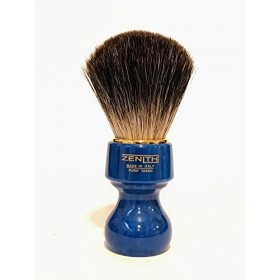 Zenith Blaireau de rasage Barber avec poils de blaireau 100 % authentiques - Dark Badger - Fabriqué en Italie