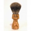 Zenith Blaireau de rasage Barber avec poils de blaireau 100 % authentiques – Best Badger – Manche en bois dolivier – Fabriqu