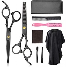 Ciseaux de coiffeur Ensemble de ciseaux de coiffure et de coiffure Ciseaux à usage domestique et professionnel en acier inoxy