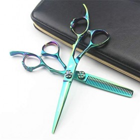 Ensemble de ciseaux professionnels de coiffeur de 6,0 pouces, ensemble de coupe de cheveux de coiffure amincissant le Japon e