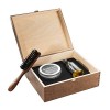 BarbArt - Coffret Cadeau en bois - Entretien de la Barbe - Huile à Barbe 50 ml, Baume à Barbe & Brosse à Barbe